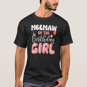 Meemaw Of The Birthday Girl Doughnut Family B Day T-Shirt