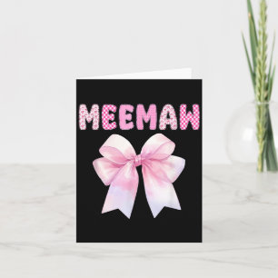 Meemaw of The Birthday Girl nk Coquette Bow Family Card