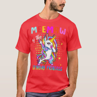 Meemaw of the Birthday Princess Girl Dabbing Unico T-Shirt