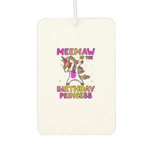 Meemaw Of The Birthday Princess Girl Grandma Dabbi Car Air Freshener