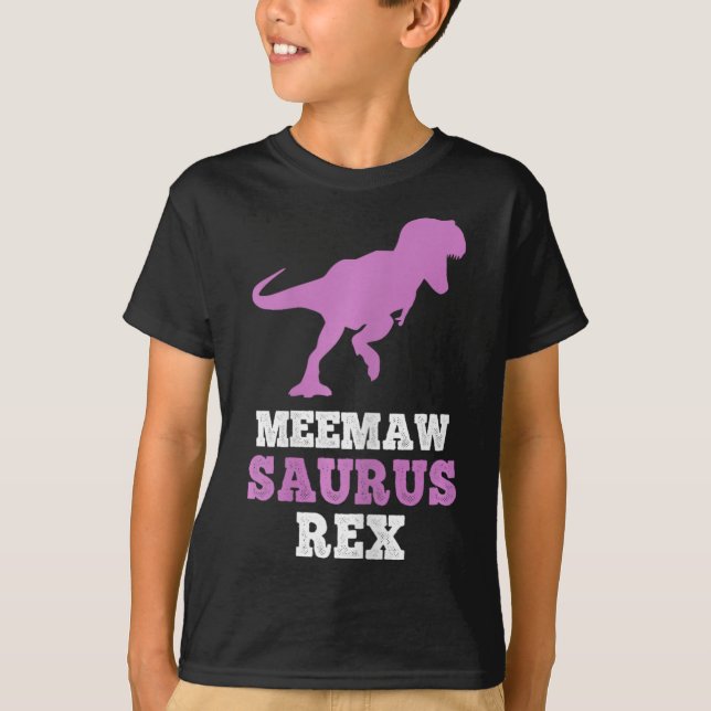 Meemaw-saurus Rex Dino Dinosaur Meemawsaurus Funny T-Shirt (Front)