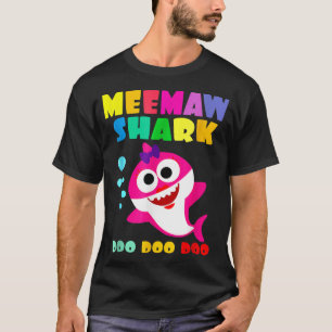 Meemaw Shark Funny Mummy Kids Family Mother's Day T-Shirt