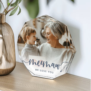 Meemaw We Love You   Grandma Script Overlay Photo Block