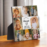 Meemaw We Love You Hearts Modern Photo Collage Plaque<br><div class="desc">The Meemaw We Love You Heart Modern Photo Collage Plaque is a touching and personalised gift that showcases your love for your grandmother. This beautifully designed plaque features a heart-shaped photo collage, allowing you to add your favourite family pictures in a modern and stylish layout. The heartfelt "We Love You,...</div>