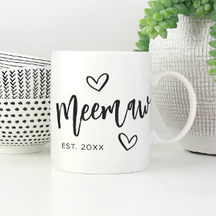 Meemaw Year Established Grandma Coffee Mug