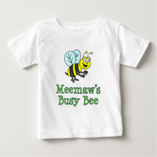Meemaw's Busy Bee Cute Cartoon Baby T-Shirt