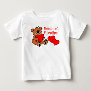 Meemaw's Valentine Bear Baby T-Shirt