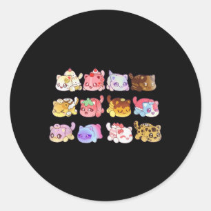 Meemeow Cats Plush  Classic Round Sticker