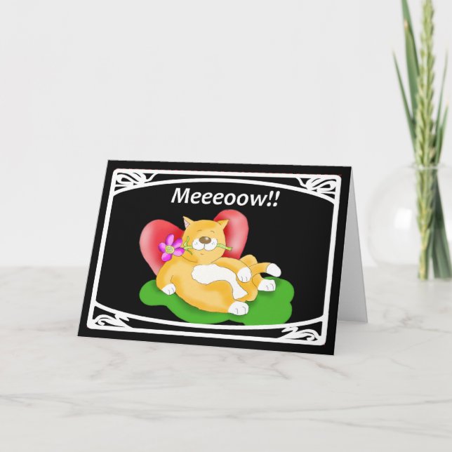 Meeooow!! be my valentine holiday card (Front)
