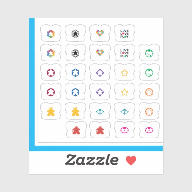 Meeple Tee Stickers - Variety Pack (Sheet)
