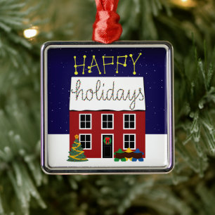 Meeples Home for the Holidays Metal Frame Ornament