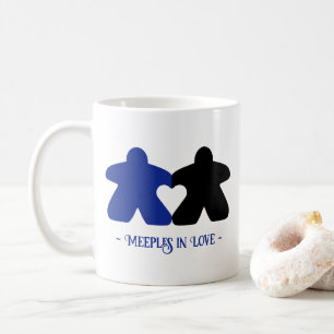 Meeples in Love, Blue & Black Mug