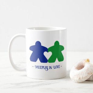 Meeples in Love, Blue & Green Mug
