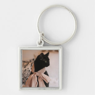 Meeps, the Chic Chat Noir II Key Ring