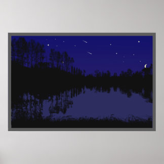 meer in avondlight  poster