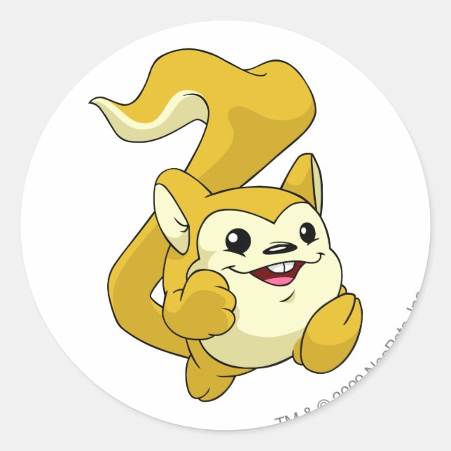 Meerca Yellow Classic Round Sticker (Front)