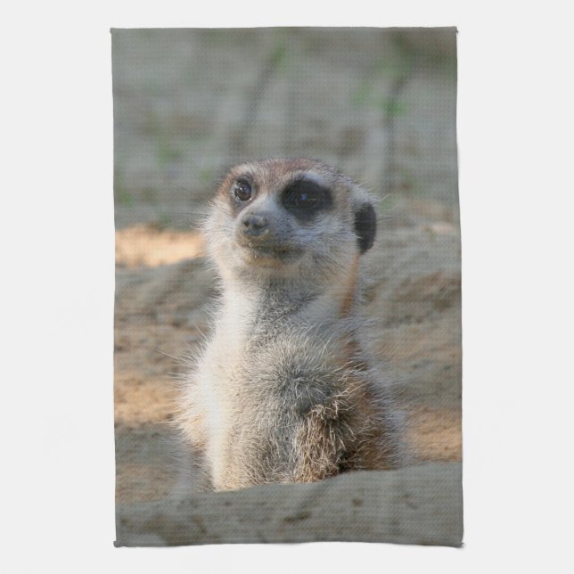 Meerkat 004 tea towel (Vertical)