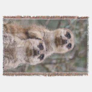 Meerkat 035 throw blanket