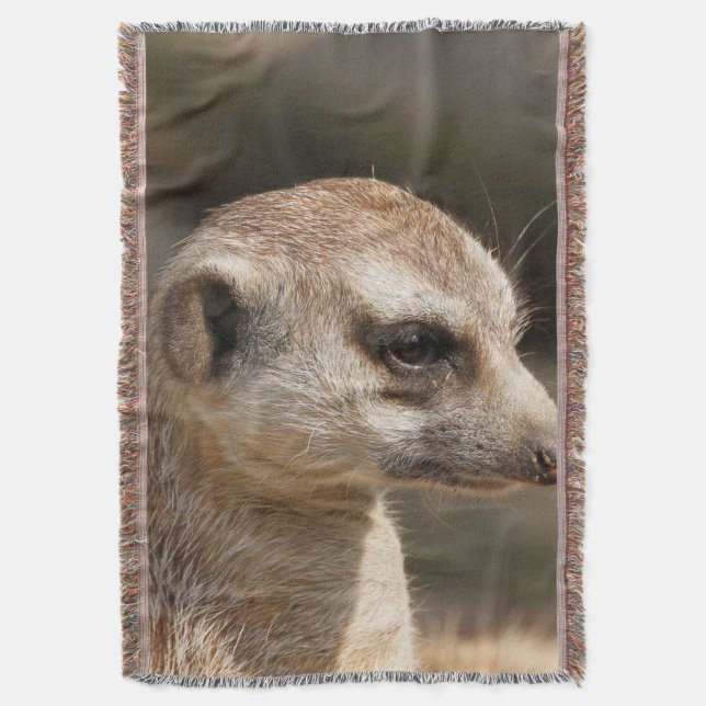 Meerkat 048 throw blanket (Front Vertical)