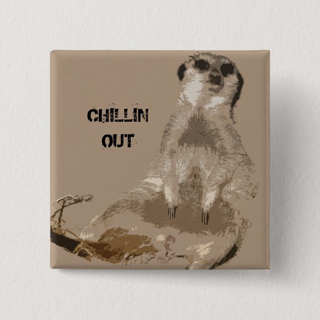 meerkat 15 cm square badge (Front)