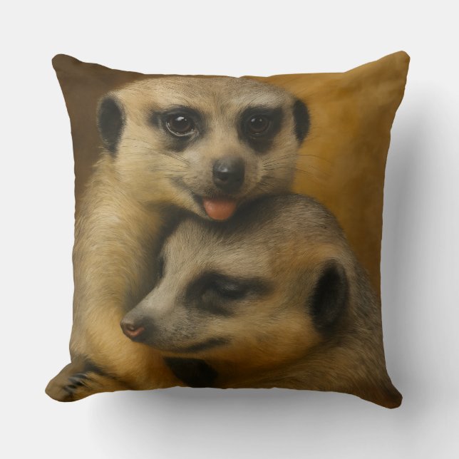 Meerkat Affection Cushion (Front)