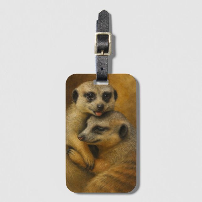 Meerkat Affection Luggage Tag (Front Vertical)