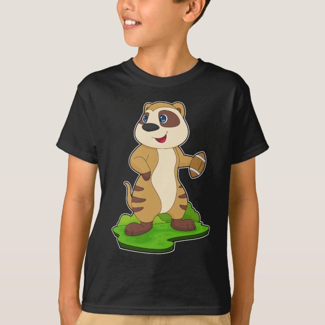 Meerkat American Football Sports T-Shirt (Front)
