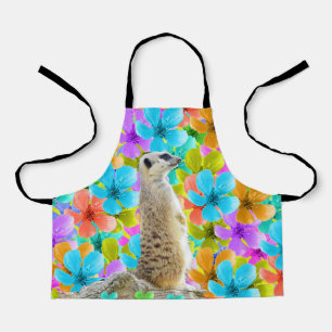 Meerkat And Blossoms, Apron