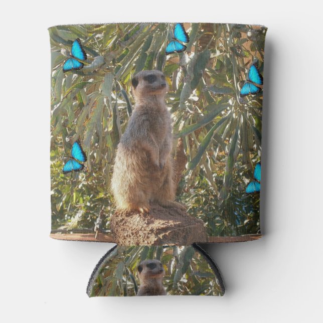 Meerkat And Butterflies, Can Cooler (Front)