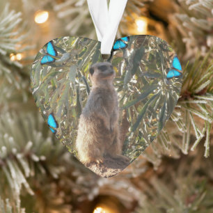 Meerkat And Butterflies, Ornament
