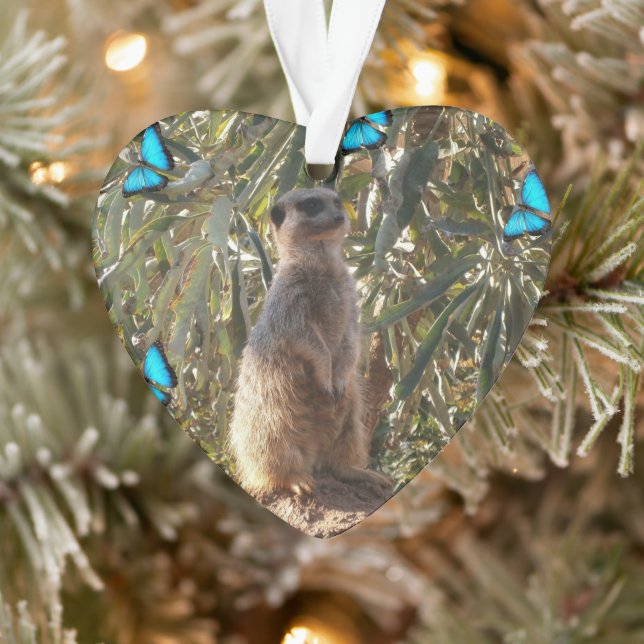 Meerkat And Butterflies, Ornament (Tree)