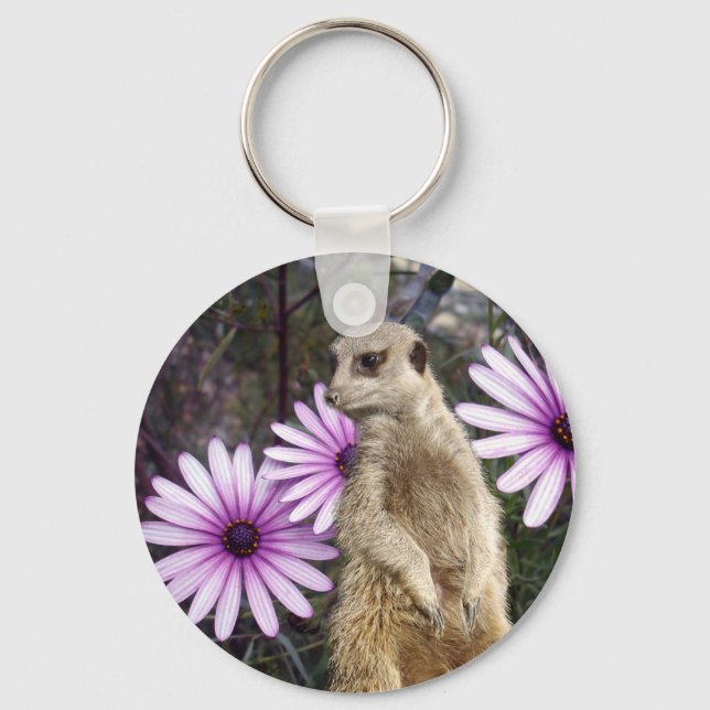 Meerkat_And_Daisies,_ Key Ring (Front)