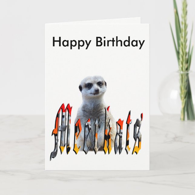 Meerkat And Logo, Happy Birthday Card (Front)