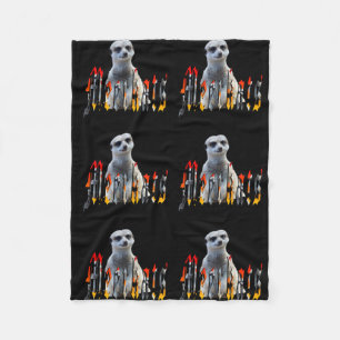 Meerkat And Logo, Small Black Fleece Blanket