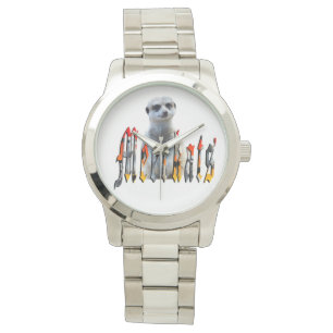 Meerkat And Meerkat Logo Large Silver Unisex Watch