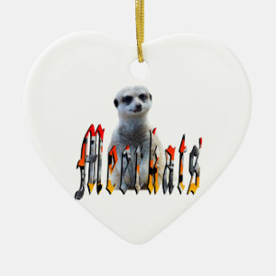 Meerkat And Meerkats Picture Logo, Ceramic Tree Decoration
