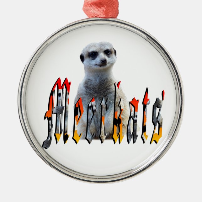 Meerkat And Meerkats Picture Logo, Metal Tree Decoration (Front)