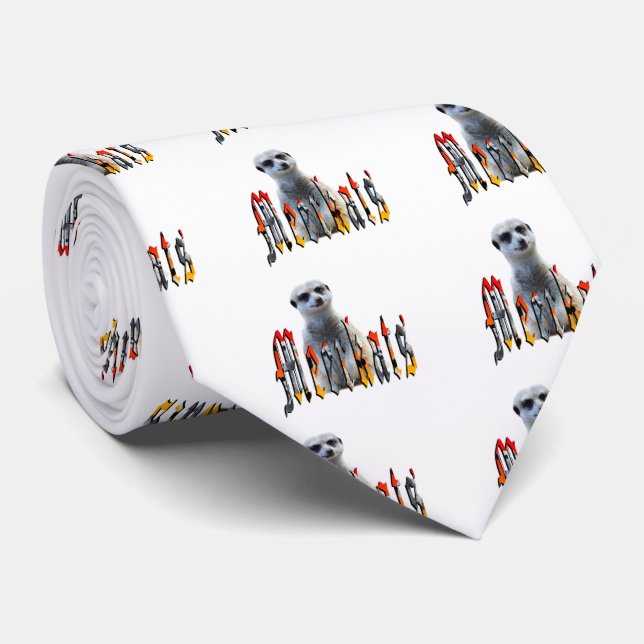 Meerkat And Meerkats Picture Logo, Tie (Rolled)