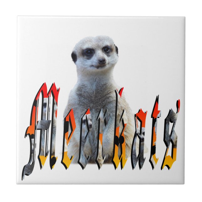 Meerkat And Meerkats Picture Logo, Tile (Front)