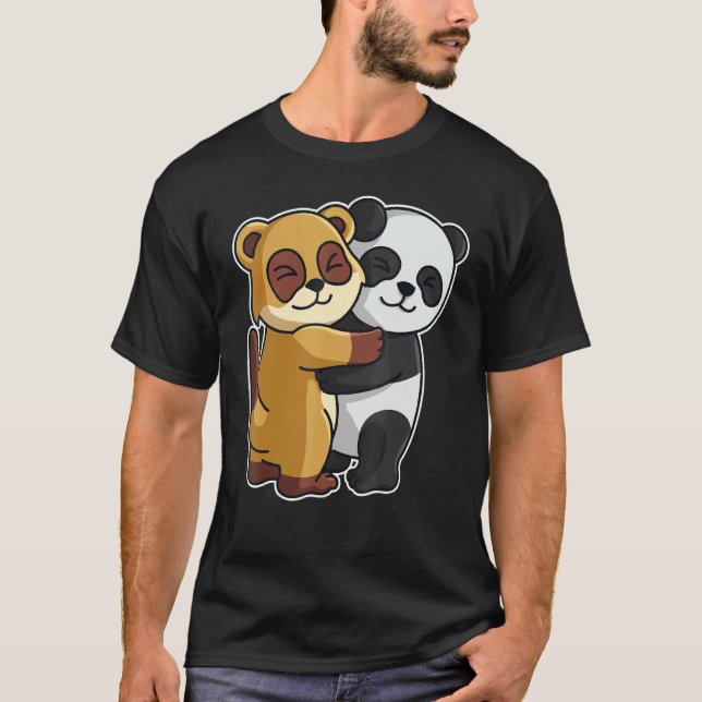 Meerkat And Panda Cute Animals For Women Animal Hu T-Shirt (Front)