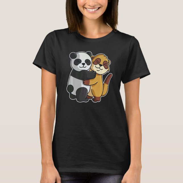 Meerkat And Panda Cute Animals For Women Animal Hu T-Shirt (Front)
