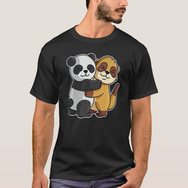 Meerkat And Panda Cute Animals For Women Animal Hu T-Shirt (Front)