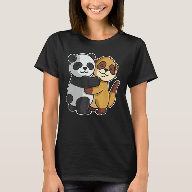 Meerkat And Panda Cute Animals For Women Animal Hu T-Shirt (Front)