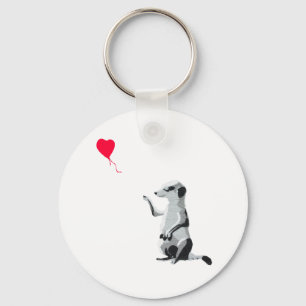 Meerkat and the red balloon key ring