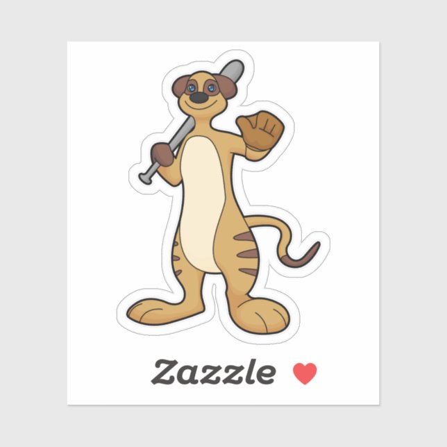 Meerkat as Baseball player with Baseball bat (Sheet)