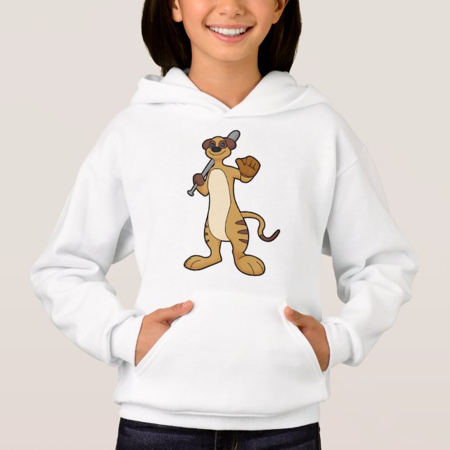 Meerkat as Baseball player with Baseball bat (Front)