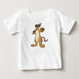 Meerkat as Baseball player with Baseball bat Baby T-Shirt