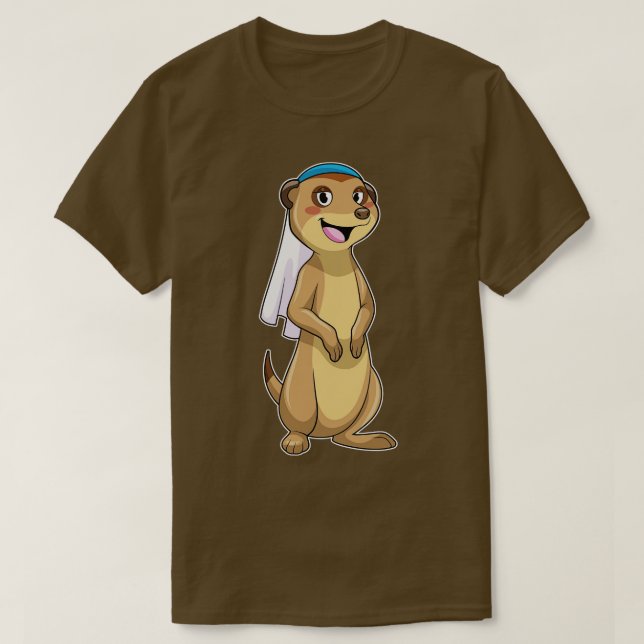 Meerkat as Bride with Veil T-Shirt (Design Front)