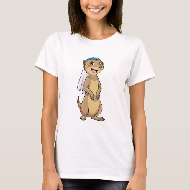 Meerkat as Bride with Veil T-Shirt (Front)