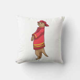 Meerkat as Firefighter with Helmet Cushion
